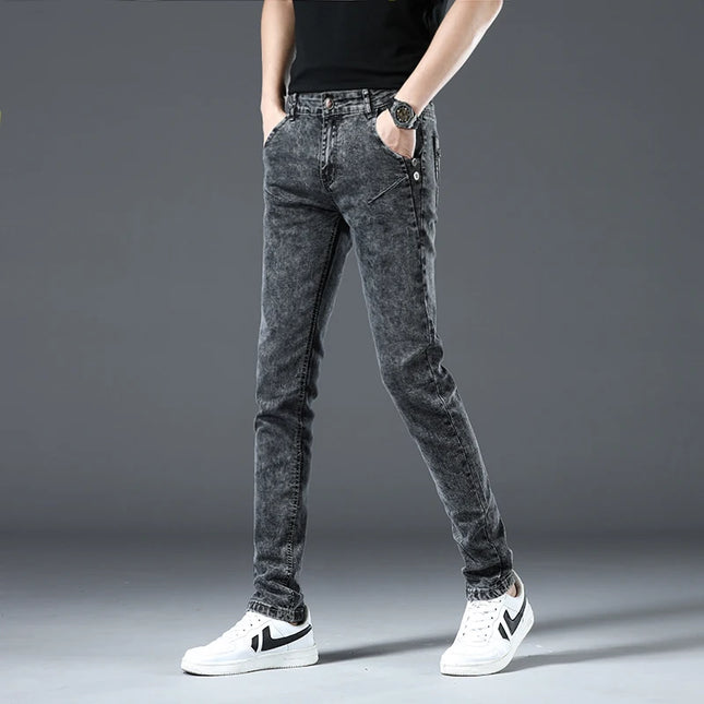 Men's Skinny Jeans Retro Washed Slim Fit - Classic Style