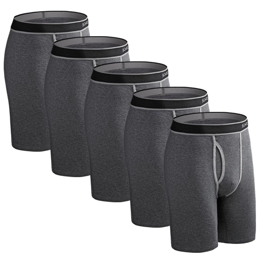 5 Pack Men's Cotton Boxer Shorts – Comfortable Breathable Men's Underwear Set