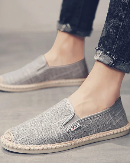 Men's Slip-On Loafers – Comfortable Canva Casual Dress Shoes for Men