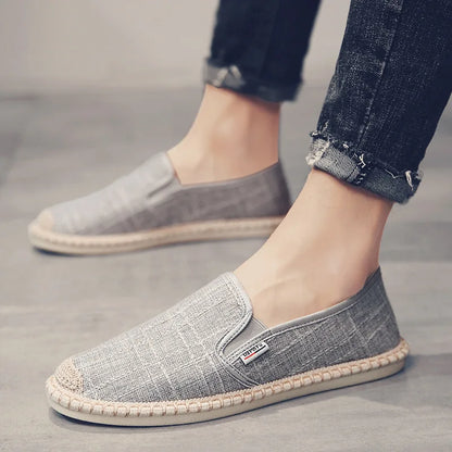 Men's Slip-On Loafers – Comfortable Canva Casual Dress Shoes for Men