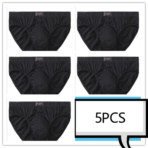 5-Pack 100% Cotton Men's Comfortable Briefs - Various Colors