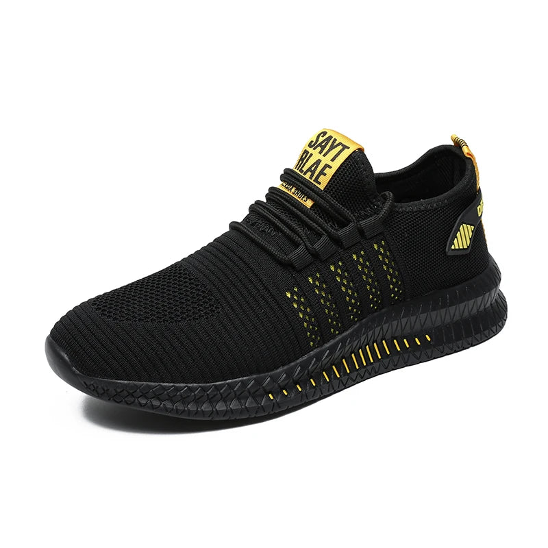 Men’s Breathable Mesh Casual Sneakers – Lightweight Lace-up Athletic Shoes