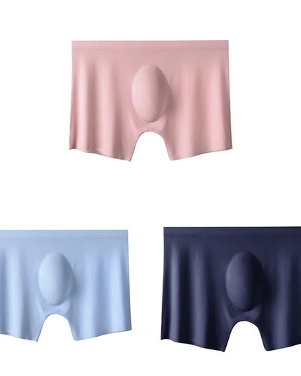 3-pack Men's Ultra-Thin Breathable Seamless Ice Silk Hipster Boxers