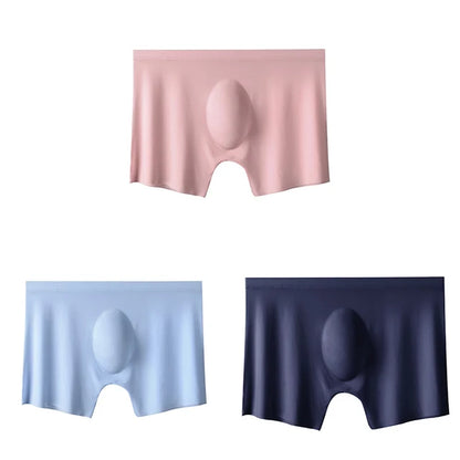 3-pack Men's Ultra-Thin Breathable Seamless Ice Silk Hipster Boxers