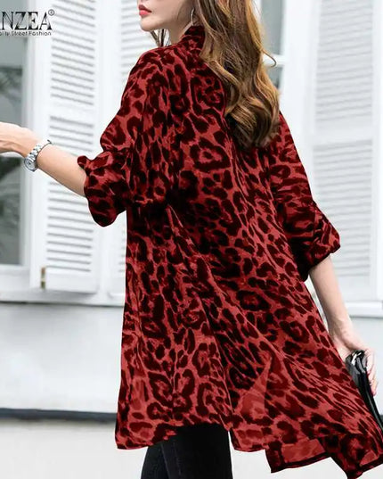 Zanzea Women's Casual Leopard Print Cardigan - Various Colors