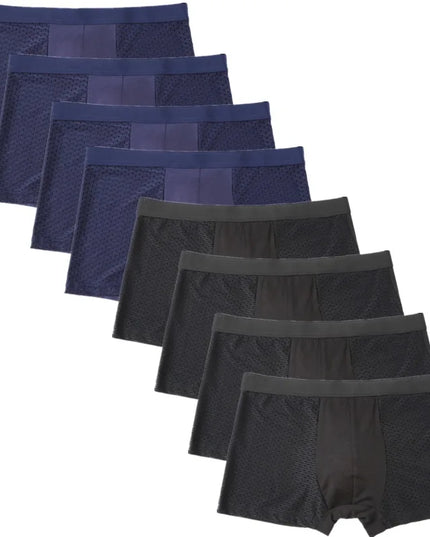 8-Piece Men's Mesh Transparent Boxer Briefs Set - Breathable & Stylish Underwear for Men