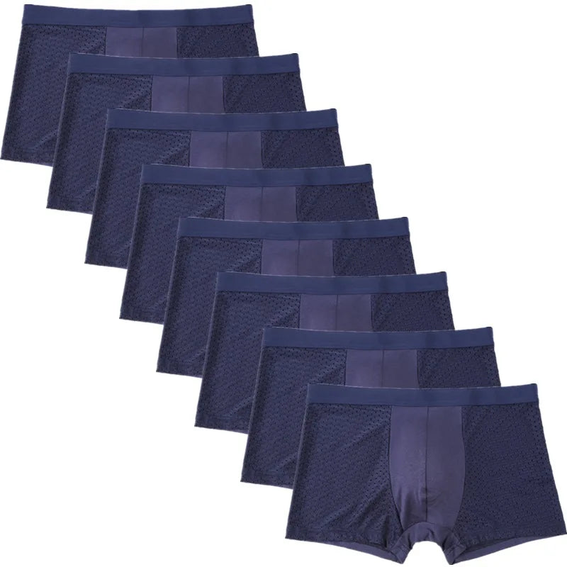 8-Piece Men's Mesh Transparent Boxer Briefs Set - Breathable & Stylish Underwear for Men