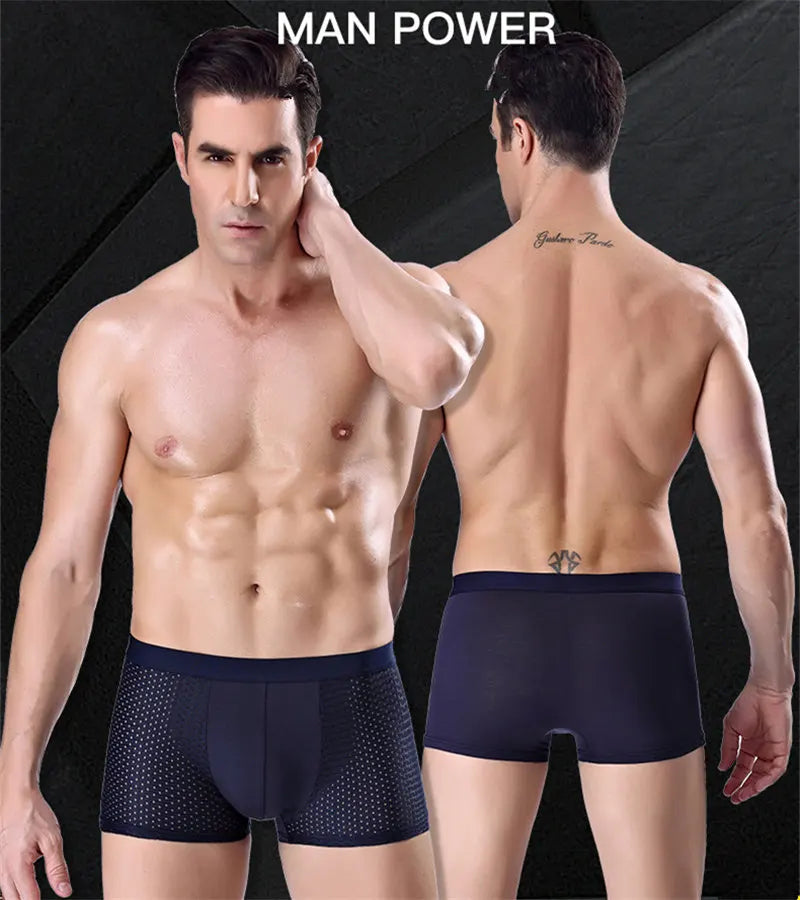8-Piece Men's Mesh Transparent Boxer Briefs Set - Breathable & Stylish Underwear for Men