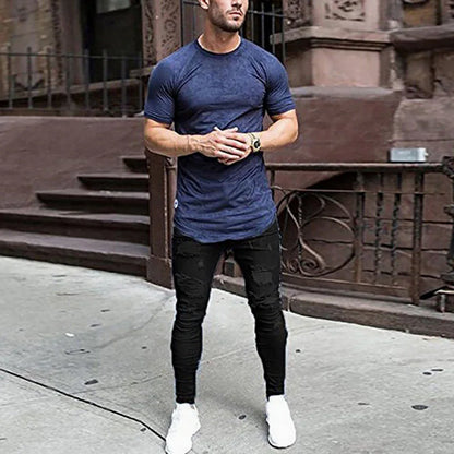 Men's Elastic Skinny Ripped Denim Jeans