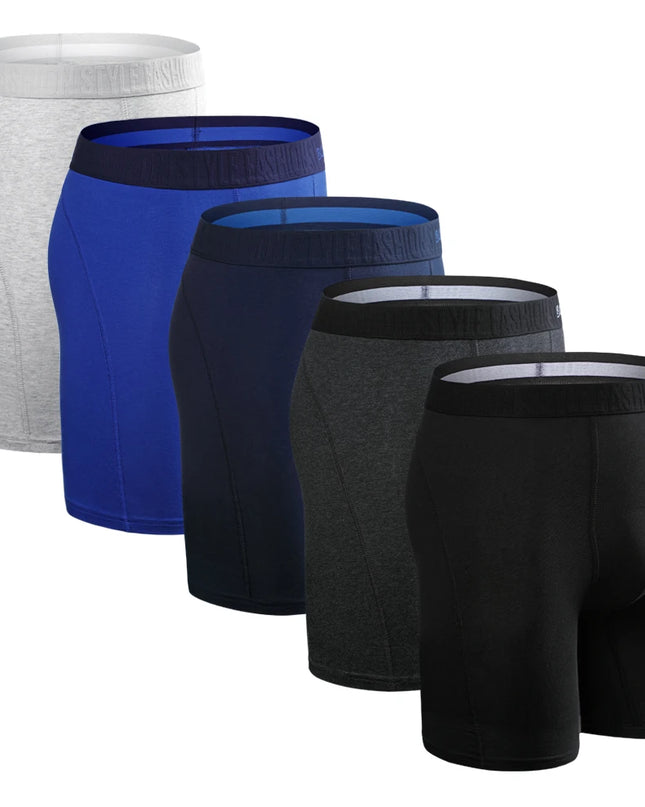 5 Pack Men's Cotton Boxer Shorts – Comfortable Breathable Men's Underwear Set