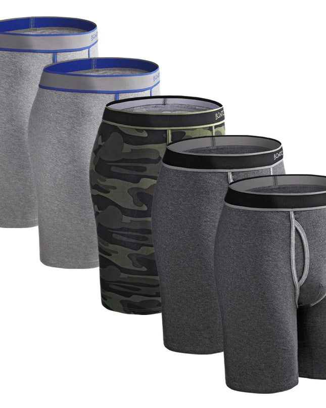 5 Pack Men's Cotton Boxer Shorts – Comfortable Breathable Men's Underwear Set