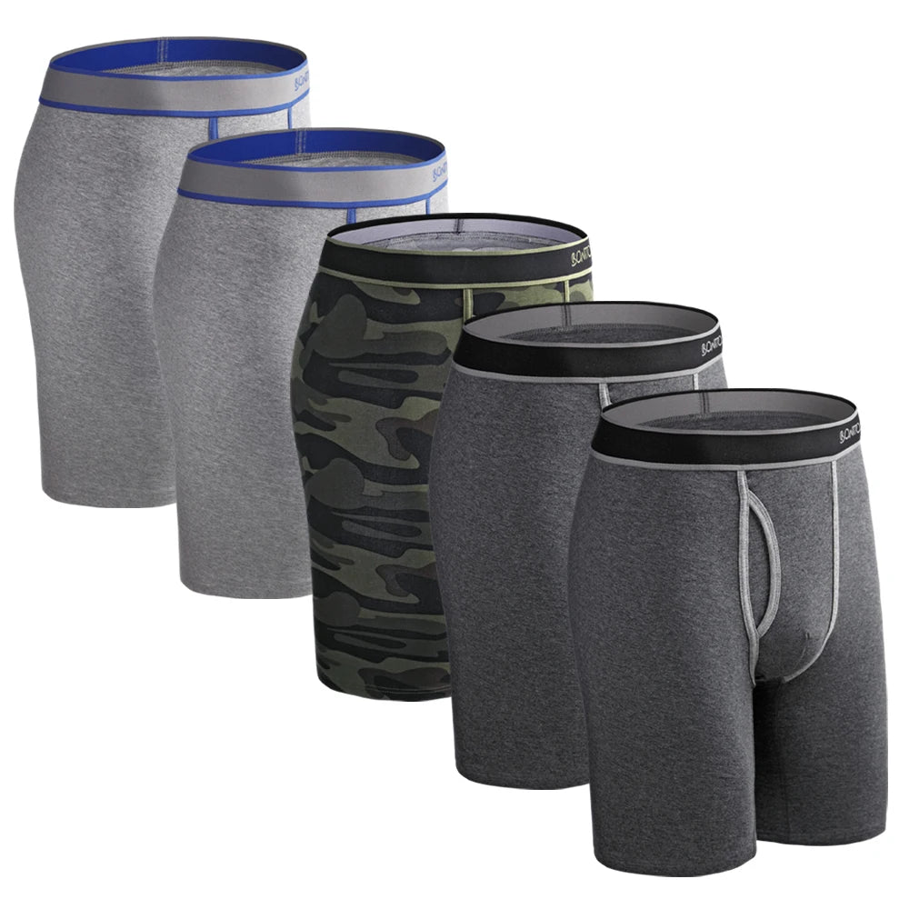 5 Pack Men's Cotton Boxer Shorts – Comfortable Breathable Men's Underwear Set