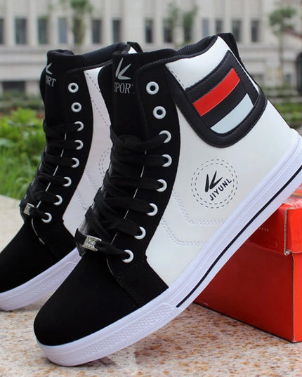 Men's High-Top Lace-Up Sneakers - Various Colors