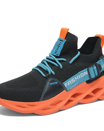 Men's Lightweight Fluorescent Running Sneakers - Breathable, Comfortable, Non-Slip