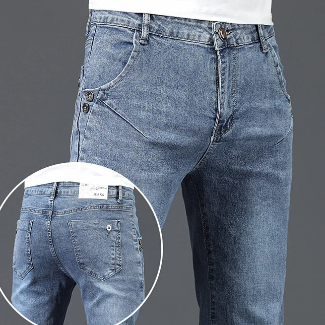 Men's Skinny Jeans Retro Washed Slim Fit - Classic Style
