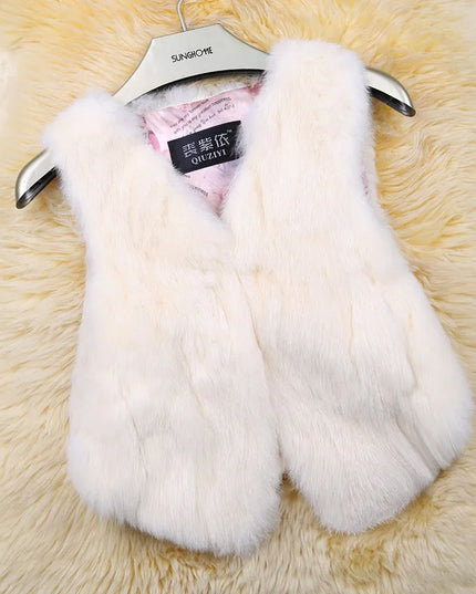 Women's Rabbit Fur Gilet - Luxury Fuzzy Vest