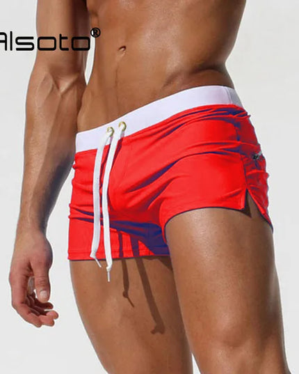 ALSOTO Men's Swim Drawstring Shorts