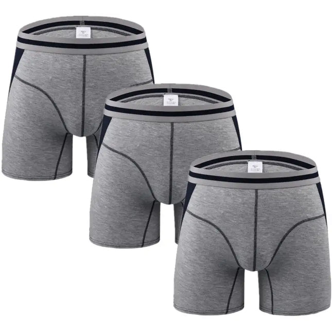 3-Pack Men's Boxer Briefs - Comfortable Long Boxers for Men