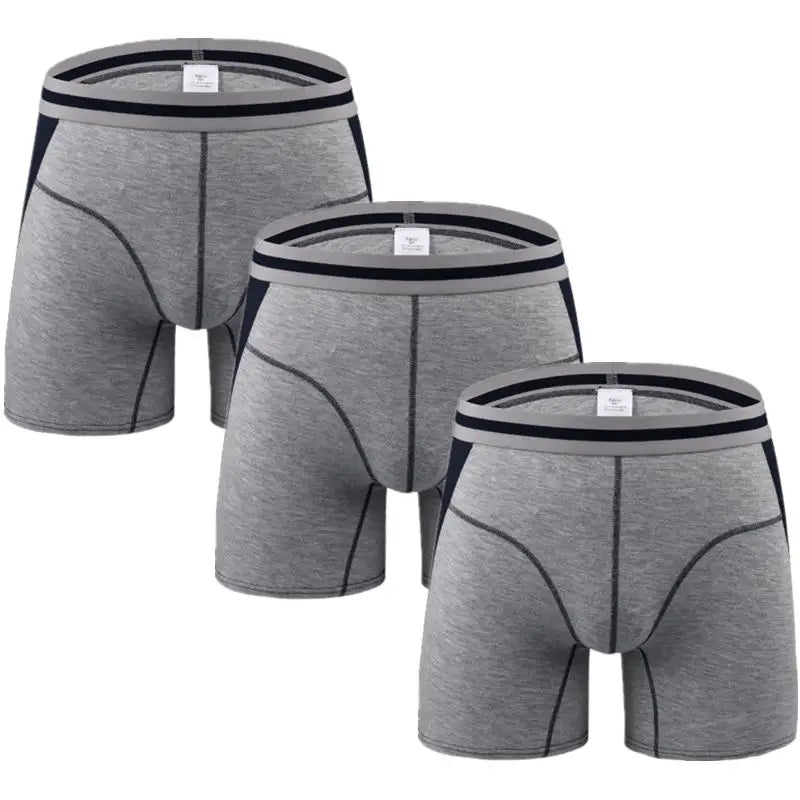 3-Pack Men's Boxer Briefs - Comfortable Long Boxers for Men