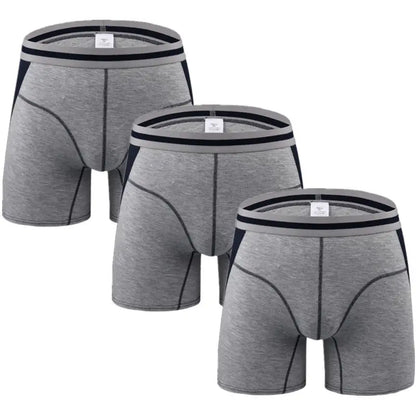 3-Pack Men's Boxer Briefs - Comfortable Long Boxers for Men