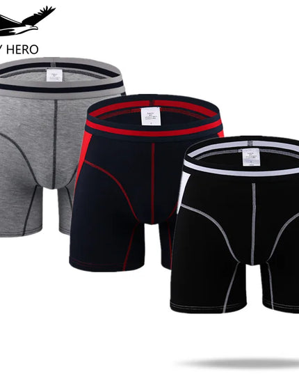 3-Pack Men's Boxer Briefs - Comfortable Long Boxers for Men