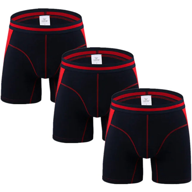 3-Pack Men's Boxer Briefs - Comfortable Long Boxers for Men