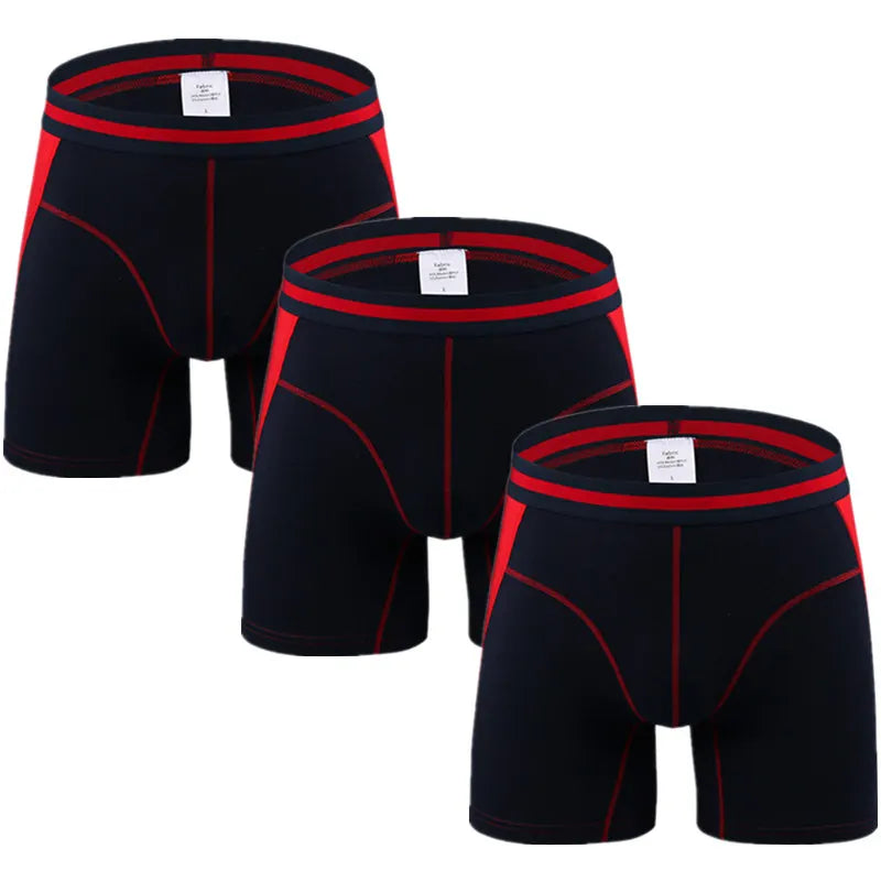 3-Pack Men's Boxer Briefs - Comfortable Long Boxers for Men