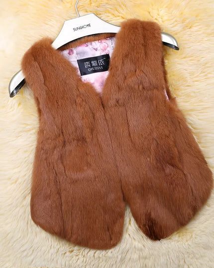 Women's Rabbit Fur Gilet - Luxury Fuzzy Vest