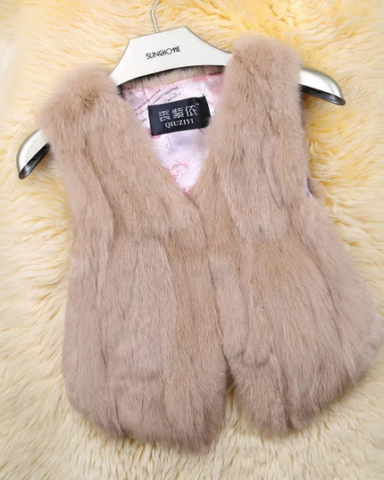 Women's Rabbit Fur Gilet - Luxury Fuzzy Vest