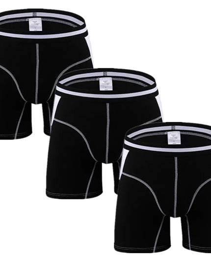 3-Pack Men's Boxer Briefs - Comfortable Long Boxers for Men