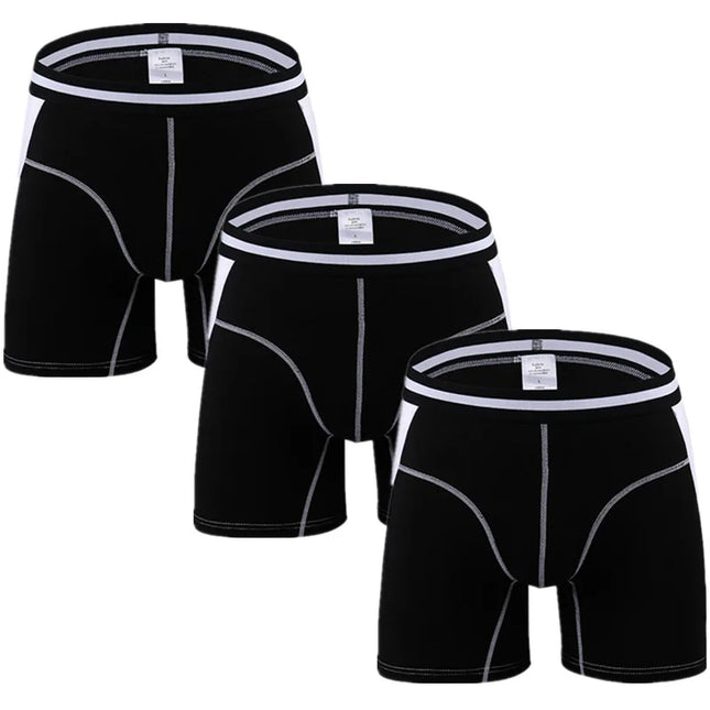 3-Pack Men's Boxer Briefs - Comfortable Long Boxers for Men