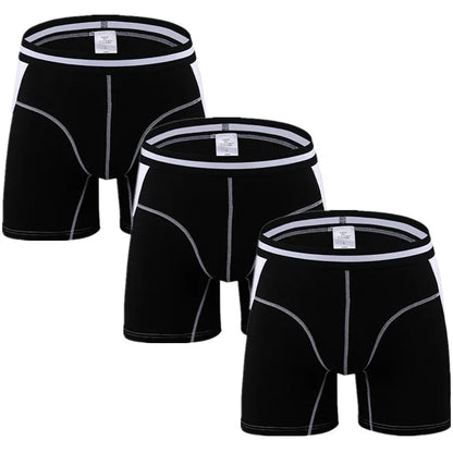 3-Pack Men's Boxer Briefs - Comfortable Long Boxers for Men