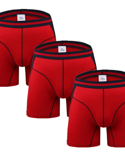 3-Pack Men's Boxer Briefs - Comfortable Long Boxers for Men