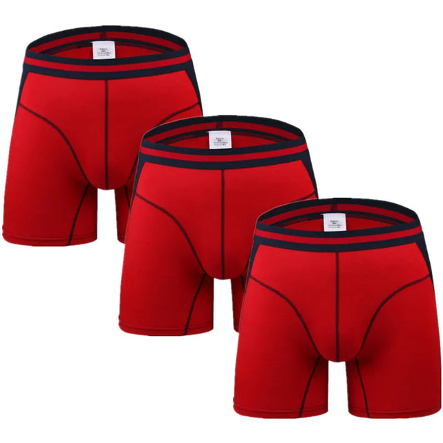 3-Pack Men's Boxer Briefs - Comfortable Long Boxers for Men