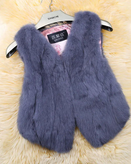 Women's Rabbit Fur Gilet - Luxury Fuzzy Vest