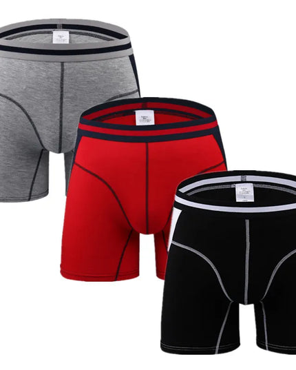 3-Pack Men's Boxer Briefs - Comfortable Long Boxers for Men