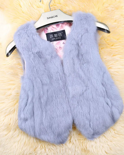 Women's Rabbit Fur Gilet - Luxury Fuzzy Vest