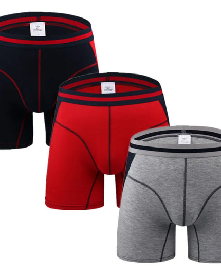 3-Pack Men's Boxer Briefs - Comfortable Long Boxers for Men