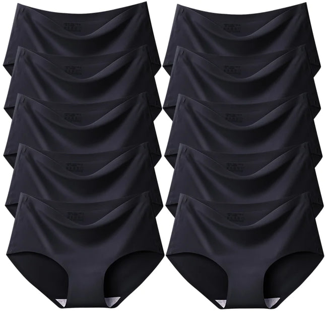 10-Piece Set of Women's Comfortable Silk Satin Panties