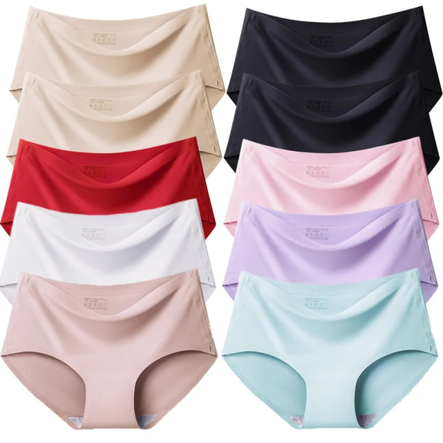10-Piece Set of Women's Comfortable Silk Satin Panties