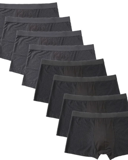 8-Piece Men's Mesh Transparent Boxer Briefs Set - Breathable & Stylish Underwear for Men