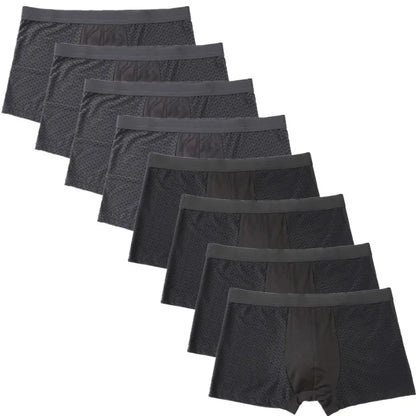 8-Piece Men's Mesh Transparent Boxer Briefs Set - Breathable & Stylish Underwear for Men