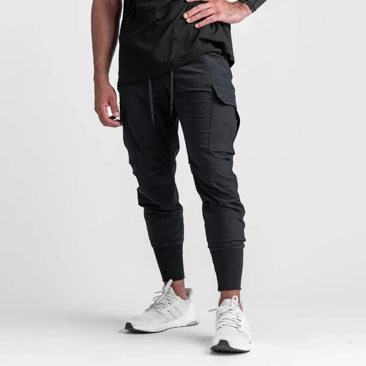 Men's Quick-Dry Thin Cargo Sweatpants with Drawstring And Side Pockets