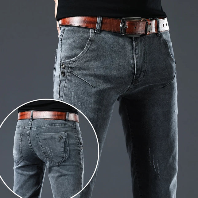 Men's Skinny Jeans Retro Washed Slim Fit - Classic Style