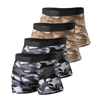 Men's Camo Cotton Boxer Briefs – 4 Pack Comfortable Mens Underwear