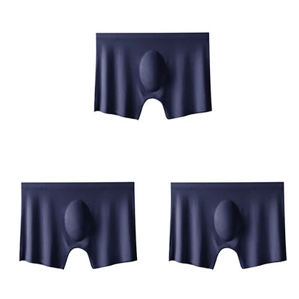 3-pack Men's Ultra-Thin Breathable Seamless Ice Silk Hipster Boxers