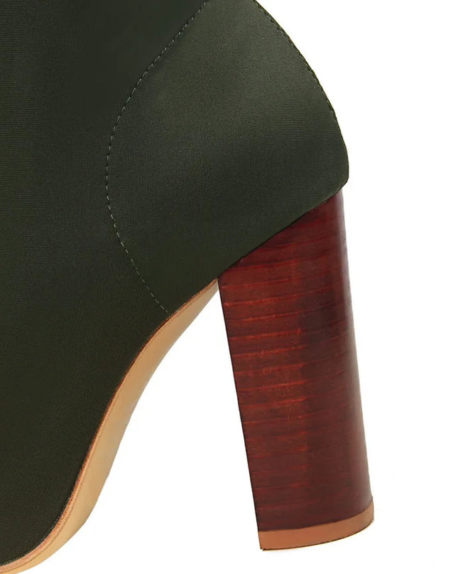 Women's Pointed Toe Elastic Heel Boots – Stylish & Comfortable Ankle Boots