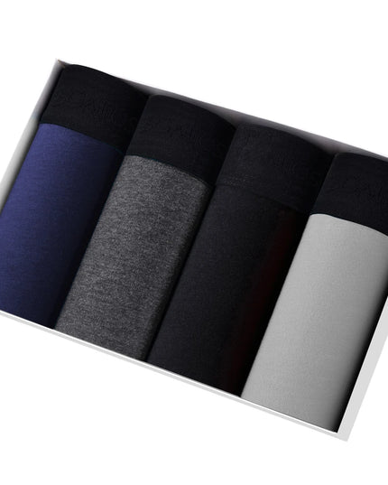 Men's Cotton Boxer Shorts - 4-Pack Comfortable Underwear for All-Day Wear