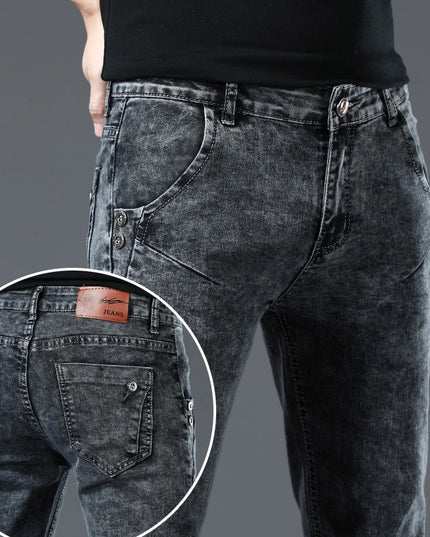 Men's Skinny Jeans Retro Washed Slim Fit - Classic Style