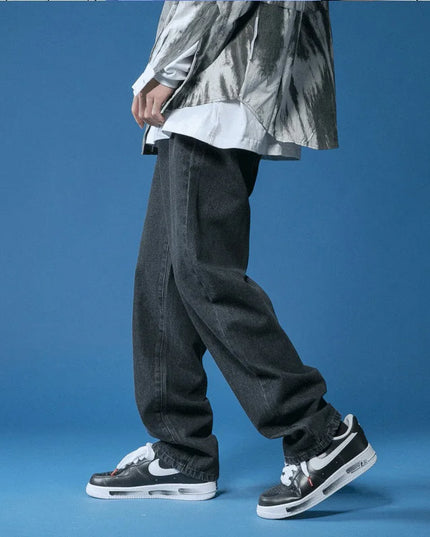 Men's Baggy Jeans - Trendy Korean Streetwear Denim Jeans